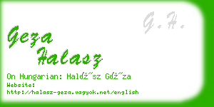 geza halasz business card